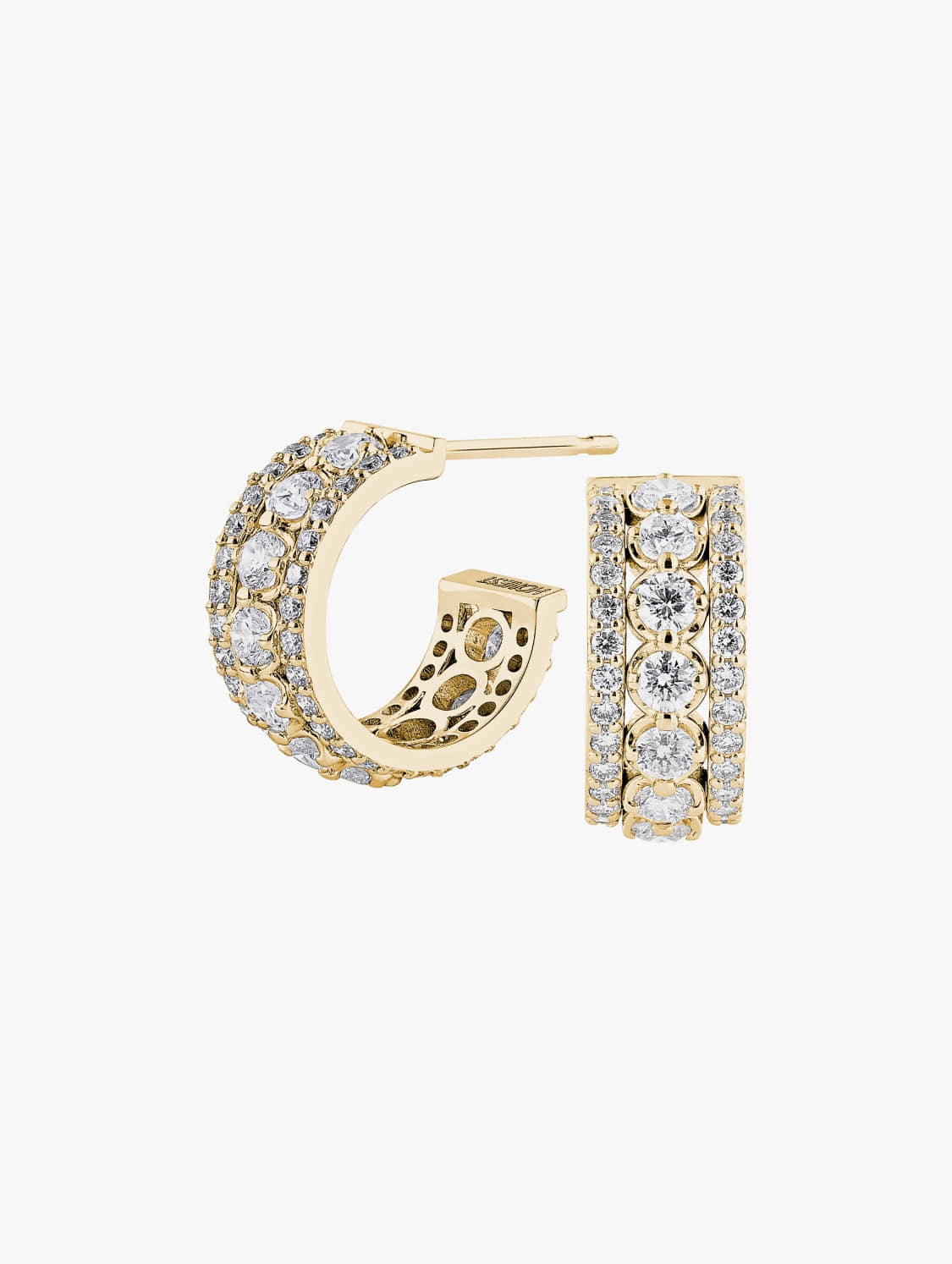 Wrapped Diamond Pave Cloud Layer Stud Earrings