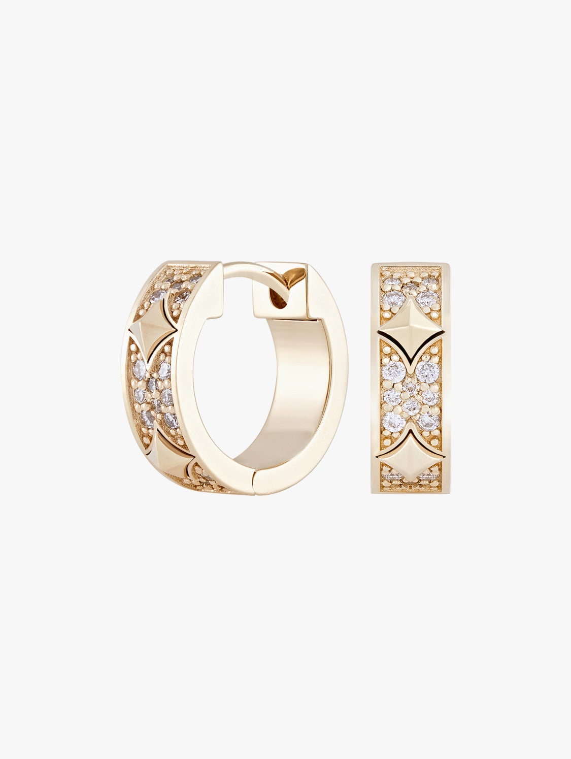 Lab Diamond Symbol Fabe Hoop Earrings