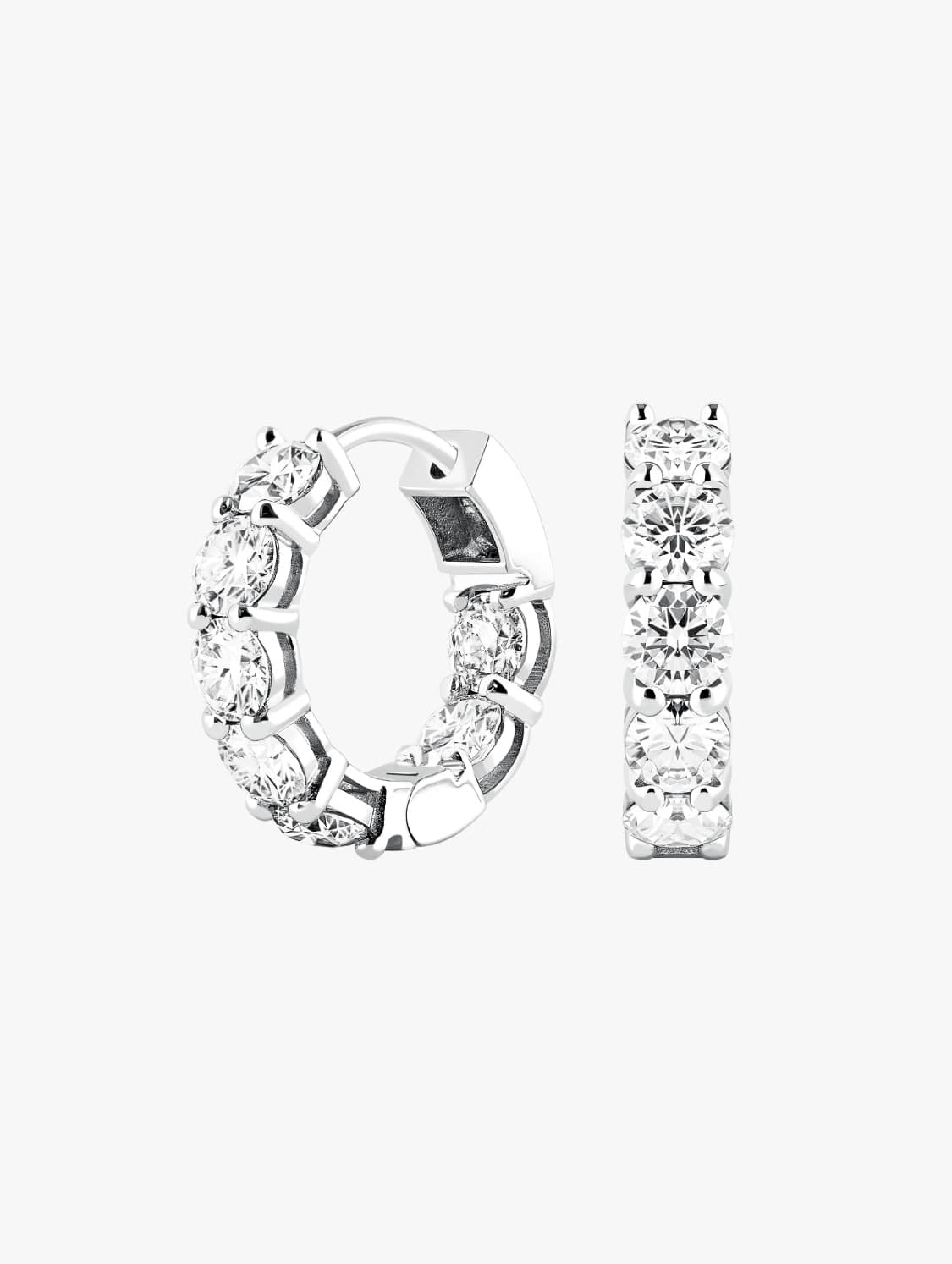 Wrapped Diamond Eternity Hoop Earring (4mm)