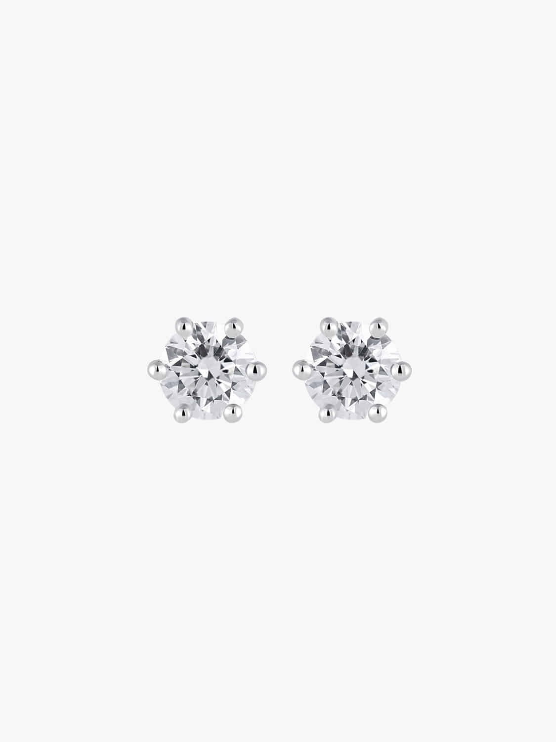Wrapped Diamond 6 Prong Stud Earrings (0.5ct)