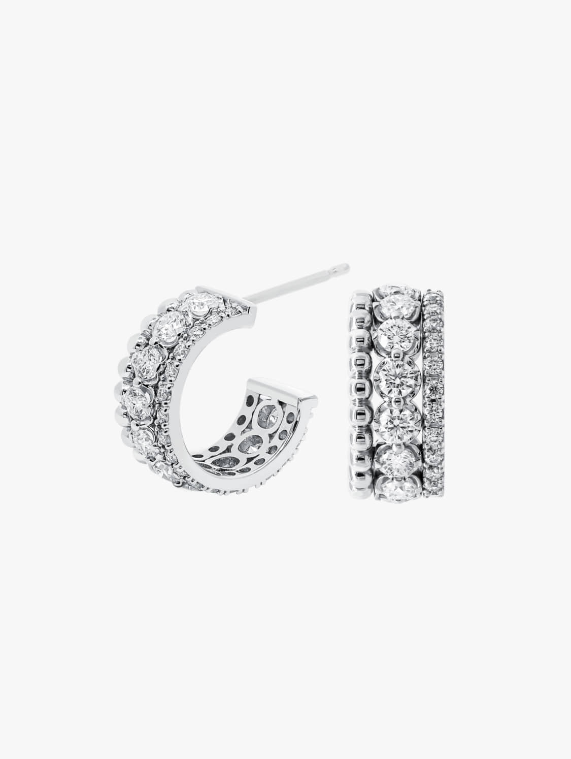 Wrapped Diamond Cloud Layer Stud Earrings