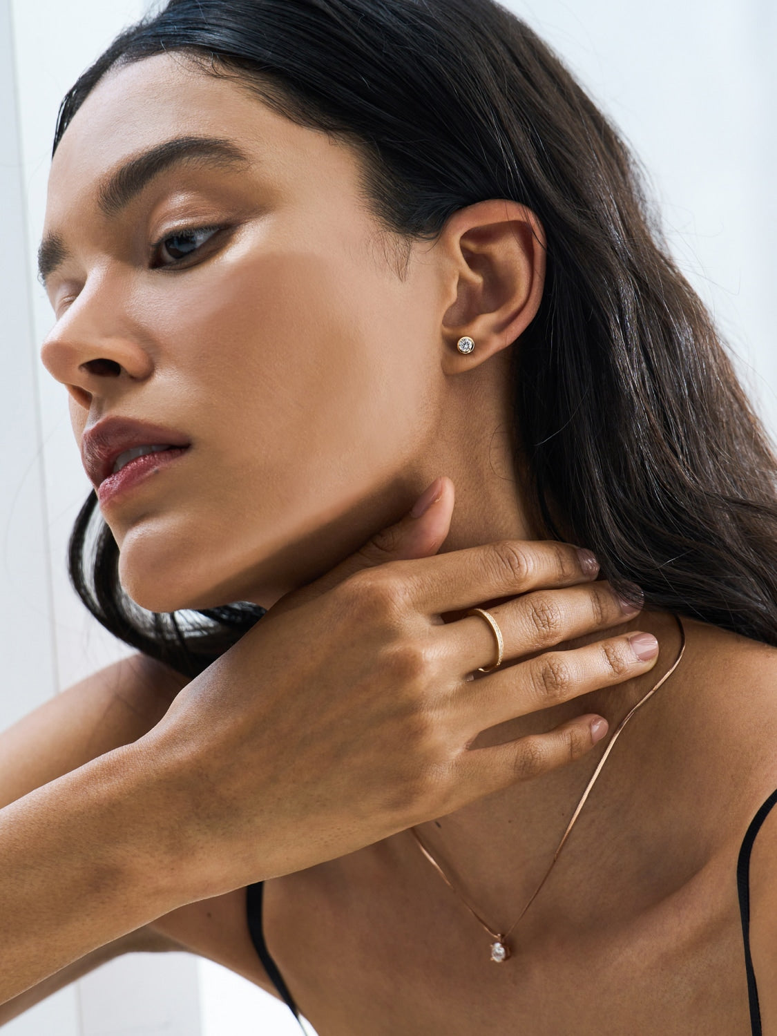 Lab Diamond Bezel Stud Earrings (0.3ct)