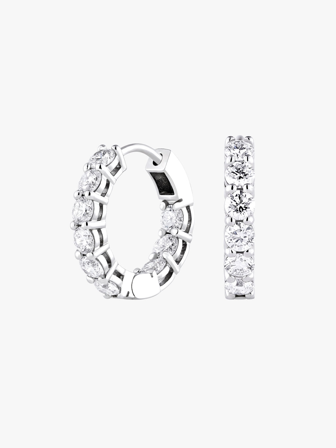 Wrapped Diamond Eternity Hoop Earring (3mm)