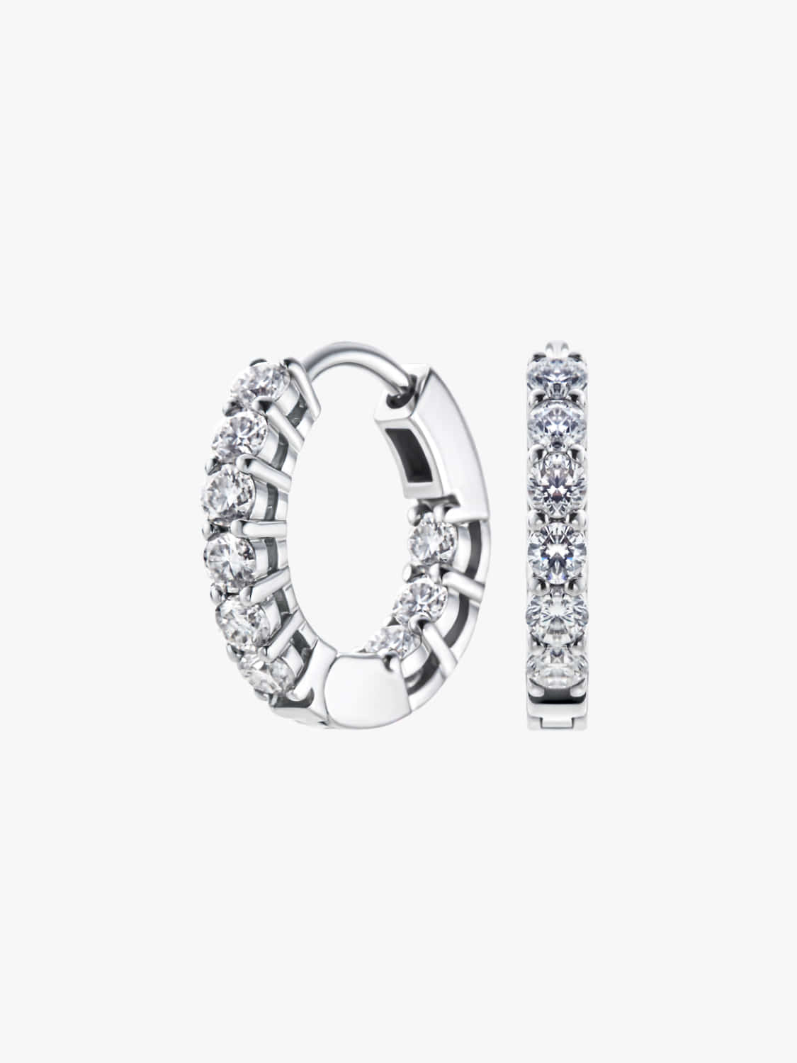 Wrapped Diamond Eternity Hoop Earring (2mm)