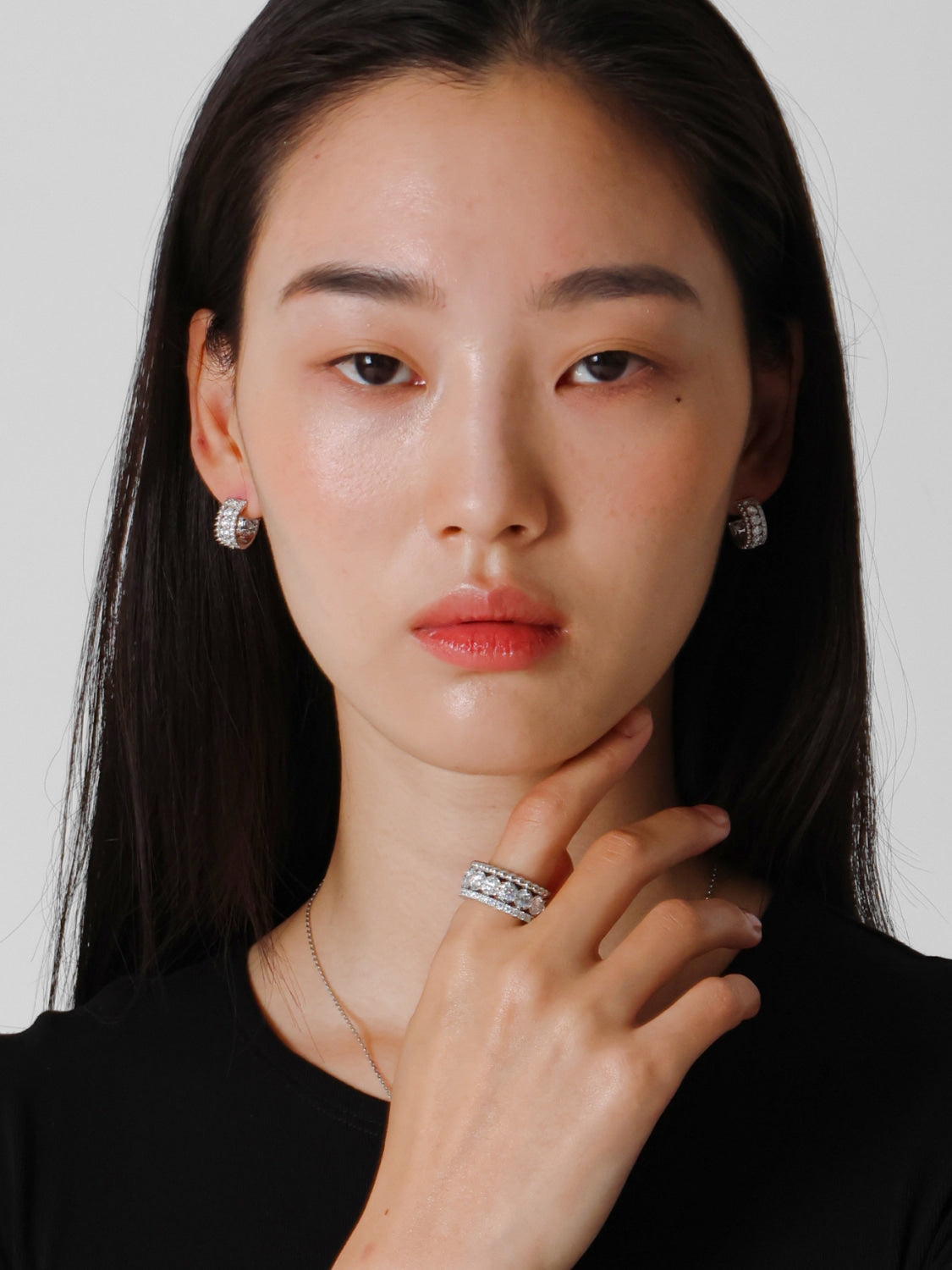 Wrapped Diamond Cloud Layer Stud Earrings