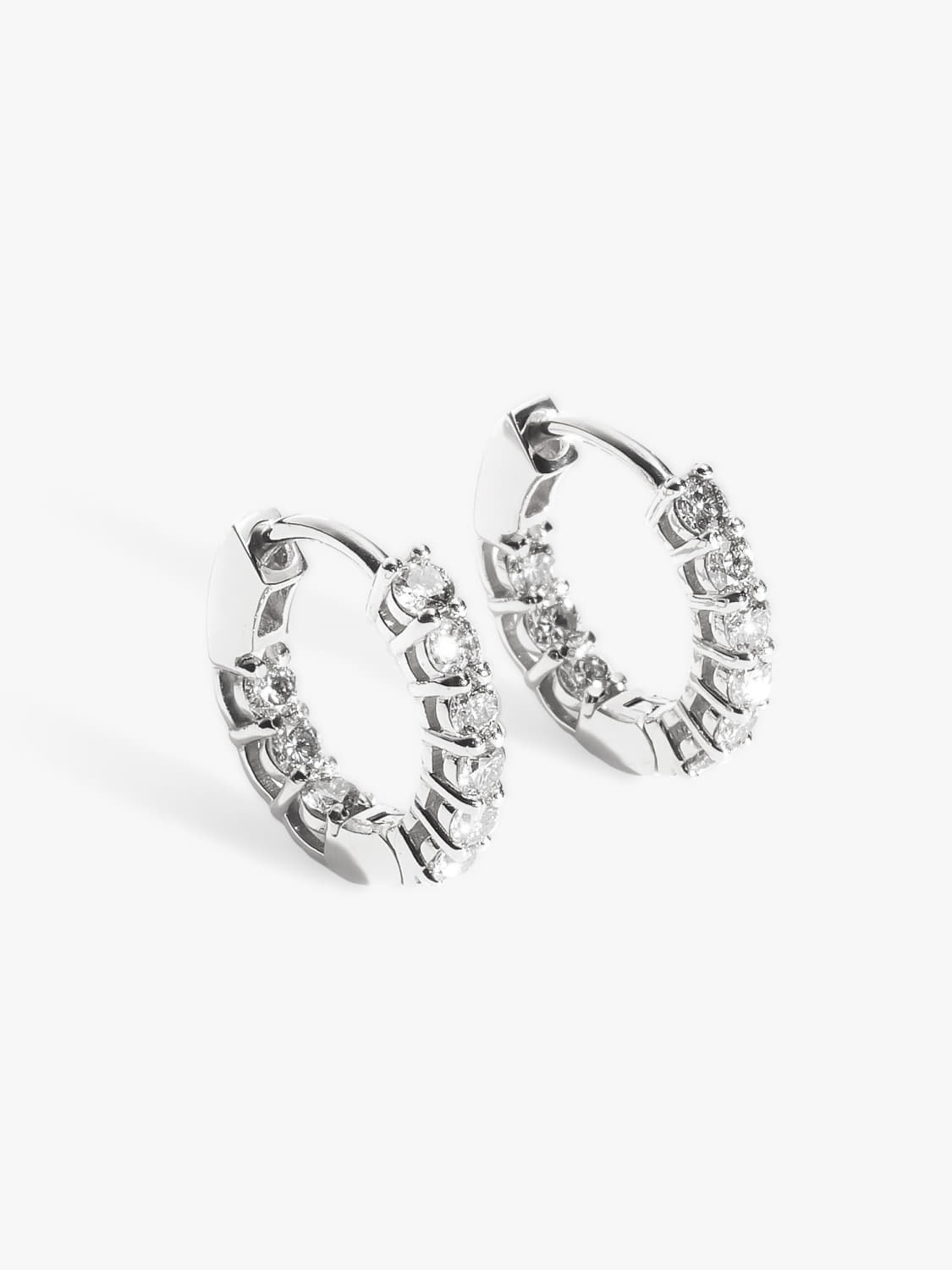 14K Lab-Grown Diamond 2mm Eternity Hoop Earrings